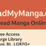 Readmymanga com homepage screenshot showing manga categories and titles