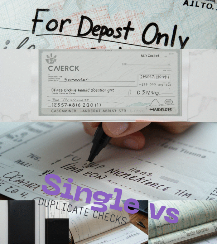 Illustration showing pros and cons of single vs. duplicate checks.