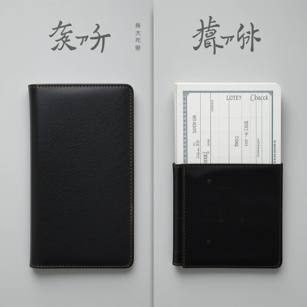 Bulkier duplicate checkbook opened to reveal carbonless copy pages.