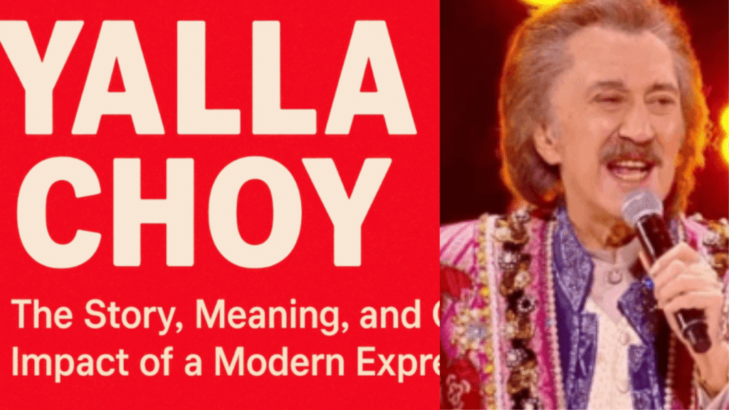 Yalla Choy" in bold, playful typography against a bright background, representing its fun and viral nature.